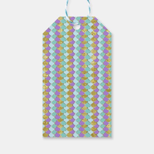 Mermaid Theme Verjaardagsgunst Label Cadeaulabel (Achterkant)