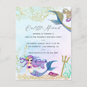 Mermaid themed Birthday Party Briefkaart