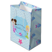 Mermaid themed Birthday Party Guest Advantage Medium Cadeauzakje (Voorkant Gekanteld)