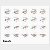 Mermaid themed Birthday Ronde Sticker (Vel)