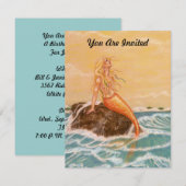 MERMAID THEMEED ARTIJ INVITATION ~ EZ OM AAN TE PA KAART (Voorkant / Achterkant)