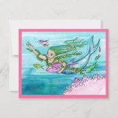 MERMAID THEMEED ARTIJ INVITATION ~ EZ OM AAN TE PA KAART (Voorkant)