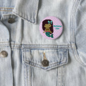 Mermaid Thete "Birthday Girl"-Button Ronde Button 5,7 Cm (In situ)