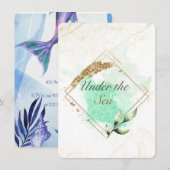 mermaid Thlekte Bridal Shower Invitation Kaart (Voorkant / Achterkant)