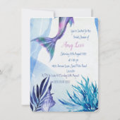 mermaid Thlekte Bridal Shower Invitation Kaart (Achterkant)