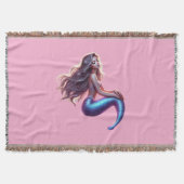 Mermaid throw blanket deken (Voorkant)