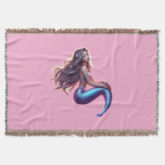 Mermaid throw blanket deken (Voorkant)