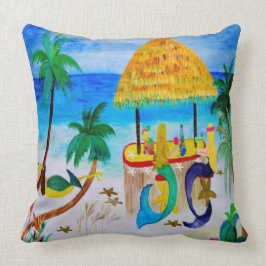 Mermaid Tiki Strandbar Kussensloop Kussen
