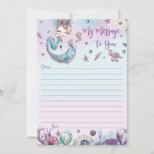 Mermaid Time Capsule Message to you Blank Kaarten (Voorkant)