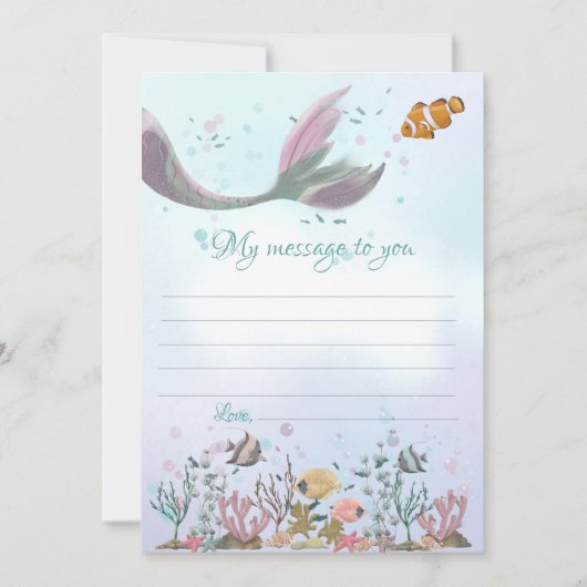 Mermaid Time Capsule Message to you Blank Kaarten (Voorkant)