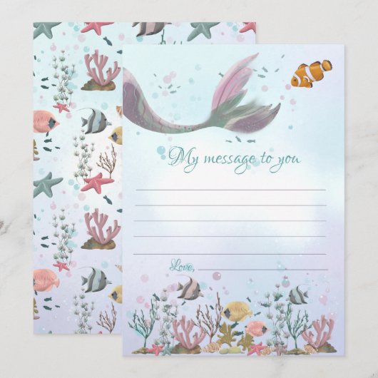 Mermaid Time Capsule Message to you Blank Kaarten (Voorkant / Achterkant)