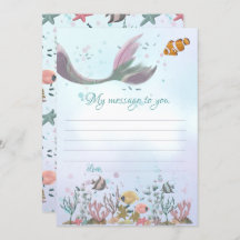 Mermaid Time Capsule Message to you Blank Kaarten