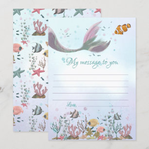 Mermaid Time Capsule Message to you Blank Kaarten