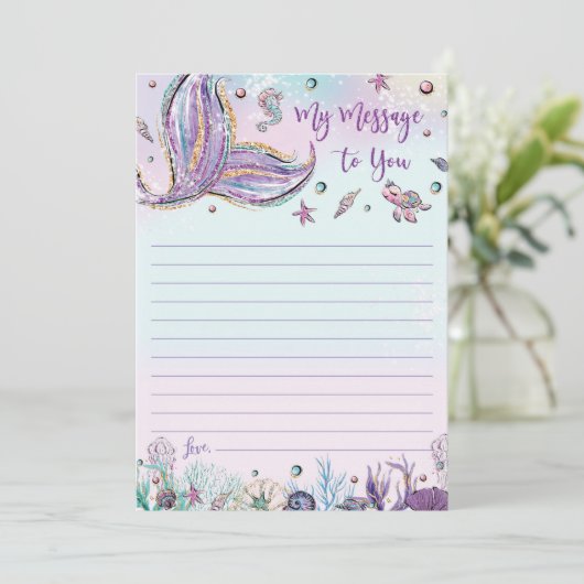 Mermaid Time Capsule Message to you Blank Kaarten (Staand voorkant)