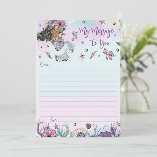 Mermaid Time Capsule Message to you Blank Kaarten (Staand voorkant)