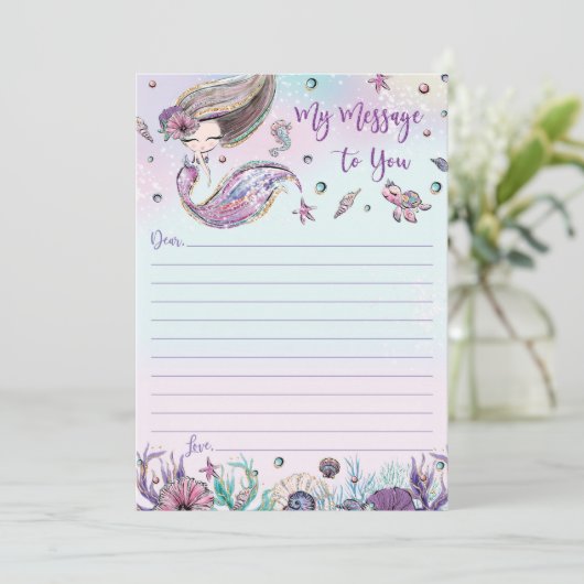 Mermaid Time Capsule Message to you Blank Kaarten (Staand voorkant)