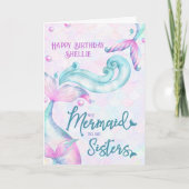 Mermaid to be Sisters Personalized Sister Birthday Kaart (Voorkant)