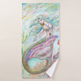 Mermaid Towel Set Bad Handdoek