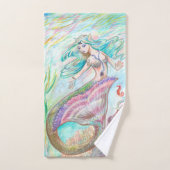 Mermaid Towel Set Bad Handdoek (Handdoek)