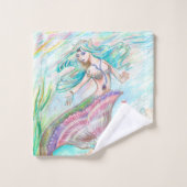Mermaid Towel Set Bad Handdoek (Wasdoekje)
