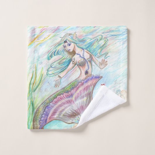 Mermaid Towel Set Bad Handdoek (Wasdoekje)