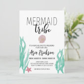 Mermaid Tribe Bachelorette Invitation Kaart (Staand voorkant)