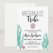 Mermaid Tribe Bachelorette Invitation Kaart (Voorkant / Achterkant)