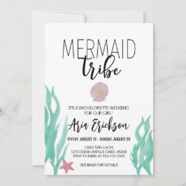 Mermaid Tribe Bachelorette Invitation Kaart