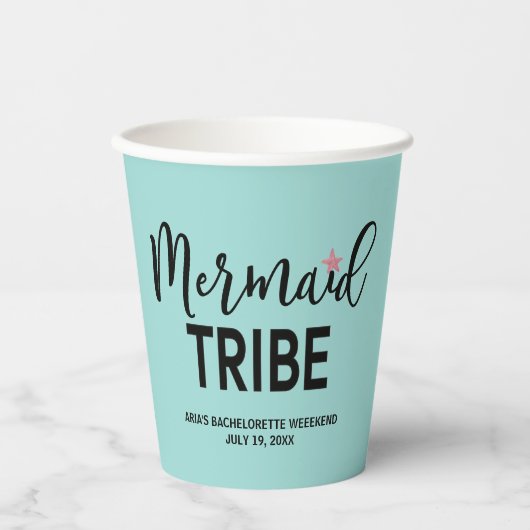 Mermaid Tribe Bachelorette Paper Cups Papieren Bekers (Voorkant)