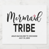 Mermaid Tribe Bachelorette Wijn & Mousserende Wijn Sparkling Wijnetiket (Enkel label)