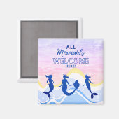 Mermaid Trio | Alle Mermaids Welkom Magnet (Voorkant / Achterkant)