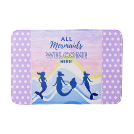 Mermaid Trio | Alle Mermaids Welkom | Polka Dot Badmat