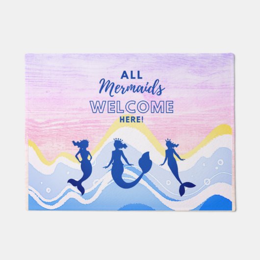 Mermaid Trio | Alle Mermaids Welkomstklep Deurmat (Voorkant)