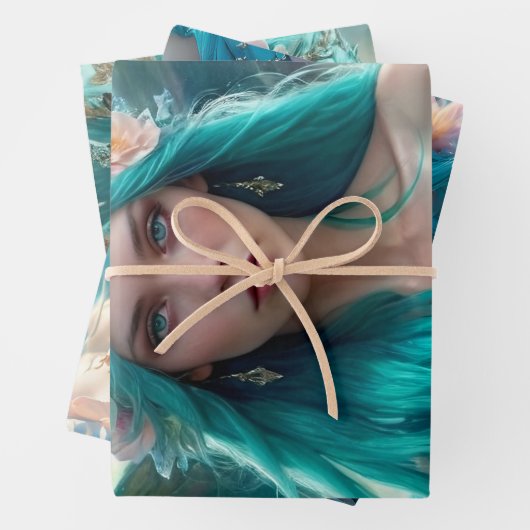 Mermaid Trio Decoupage Gift Wrap Inpakpapier Vel (In situ)