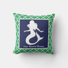 Mermaid Turquoise Blue Nautical Personalize Name Kussen