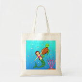 Mermaid & Turtle Friend Canvas tas (Voorkant)