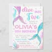 Mermaid Uitnodiging Mermaid 5e Verjaardag Uitnodig (Voorkant)