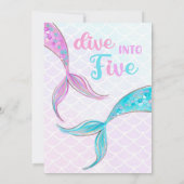 Mermaid Uitnodiging Mermaid 5e Verjaardag Uitnodig (Achterkant)