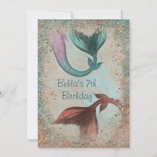 Mermaid Uitnodigingen (Achterkant)