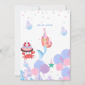 Mermaid uitnodigingskaart Sara's verjaardag Kaart (Achterkant)