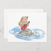 Mermaid Ukulele Briefkaart (Voorkant / Achterkant)