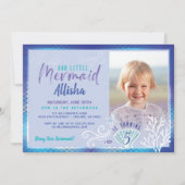 Mermaid under the Ocean Blue & Paars Photo Kaart (Voorkant)