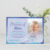 Mermaid under the Ocean Blue & Paars Photo Kaart (Staand voorkant)