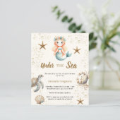 Mermaid Under the sea Baby Shower invitation (Staand voorkant)