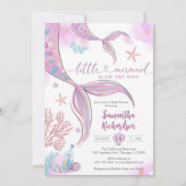 Mermaid Under The Sea Baby Shower Invitation Kaart (Voorkant)