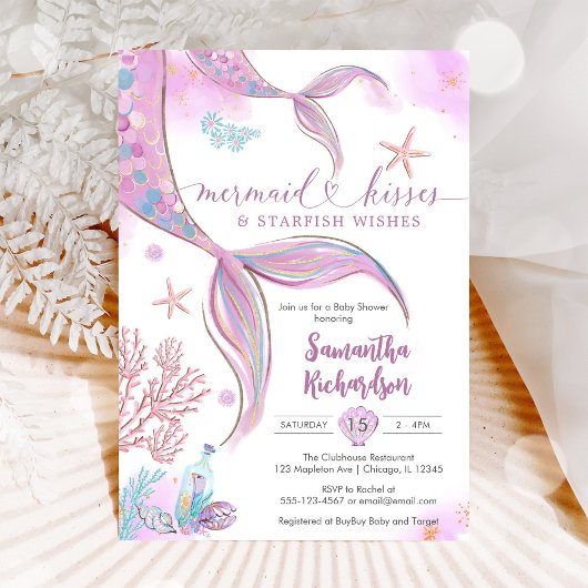 Mermaid Under The Sea Baby Shower Invitation Kaart
