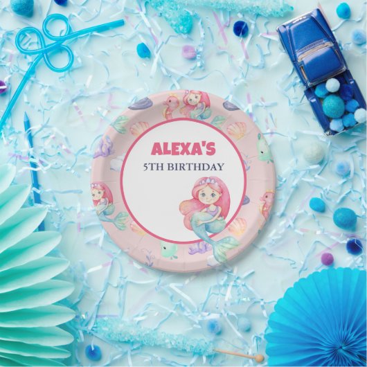 Mermaid Under the Sea Birthday Papieren Bordje (Feest)