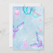 Mermaid Under The Sea Birthday Party Kaart (Achterkant)
