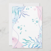 Mermaid Under the Sea cute birthday invitation Kaart (Achterkant)