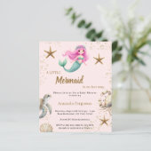 Mermaid Under the sea ocean Baby Shower invitation (Staand voorkant)
